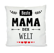 Kissen mit Motiv - Beste Mama der Welt - Dekokissen mit Füllung | 40x40cm