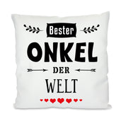 Kissen mit Motiv - Bester Onkel der Welt - Dekokissen mit Füllung | 40x40cm