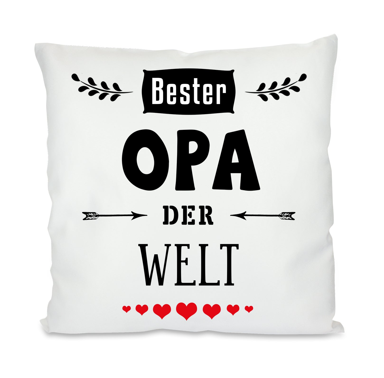 Kissen mit Motiv - Bester Opa der Welt - Dekokissen mit Füllung | 40x40cm