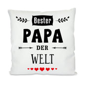 Kissen mit Motiv - Bester Papa der Welt - Dekokissen mit Füllung | 40x40cm