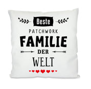 Kissen mit Motiv - Beste(r) der Welt - Patchwork-Familie - Dekokissen mit Füllung | 40x40cm