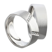 Freundschaftsringe / Partnerringe / Verlobungsringe / Eheringe / Damenring / Herrenring aus rhodiniertem 925 Silber | inklusive Innengravur | Ring einzeln oder Ringe als Set wählbar