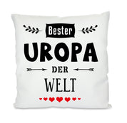 Kissen mit Motiv - Bester Uropa der Welt - Dekokissen mit Füllung | 40x40cm