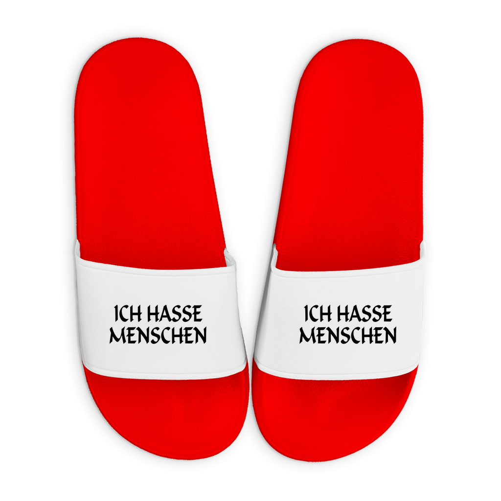 Badelatschen mit Motiv | Ich hasse Menschen | lustige Badesandalen in vielen Größen und Farben