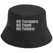 Bucket Hat mit Motiv | No Farmers no Food no Future | Mallorca Hut für Feiern und Partys Sommerhut