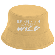 Bucket Hat mit Motiv | Ich bin klein aber extrem Wild | Mallorca Hut für Feiern und Partys Sommerhut