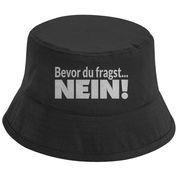 Bucket Hat mit Motiv | Bevor du fragst... Nein | Mallorca Hut für Feiern und Partys Sommerhut