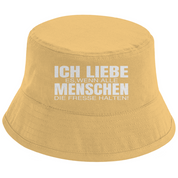 Bucket Hat mit Motiv | Ich liebe es, wenn alle Menschen die Fresse halten! | Mallorca Hut für Feiern und Partys Sommerhut