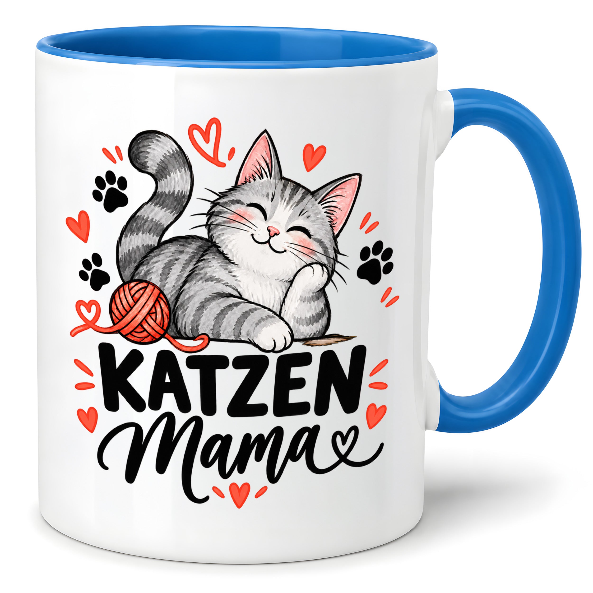 Katzen Mama Tasse Geschenk 330 ml Keramiktasse für Katzenliebhaber Katzenfreundin Geburtstag Weihnachten