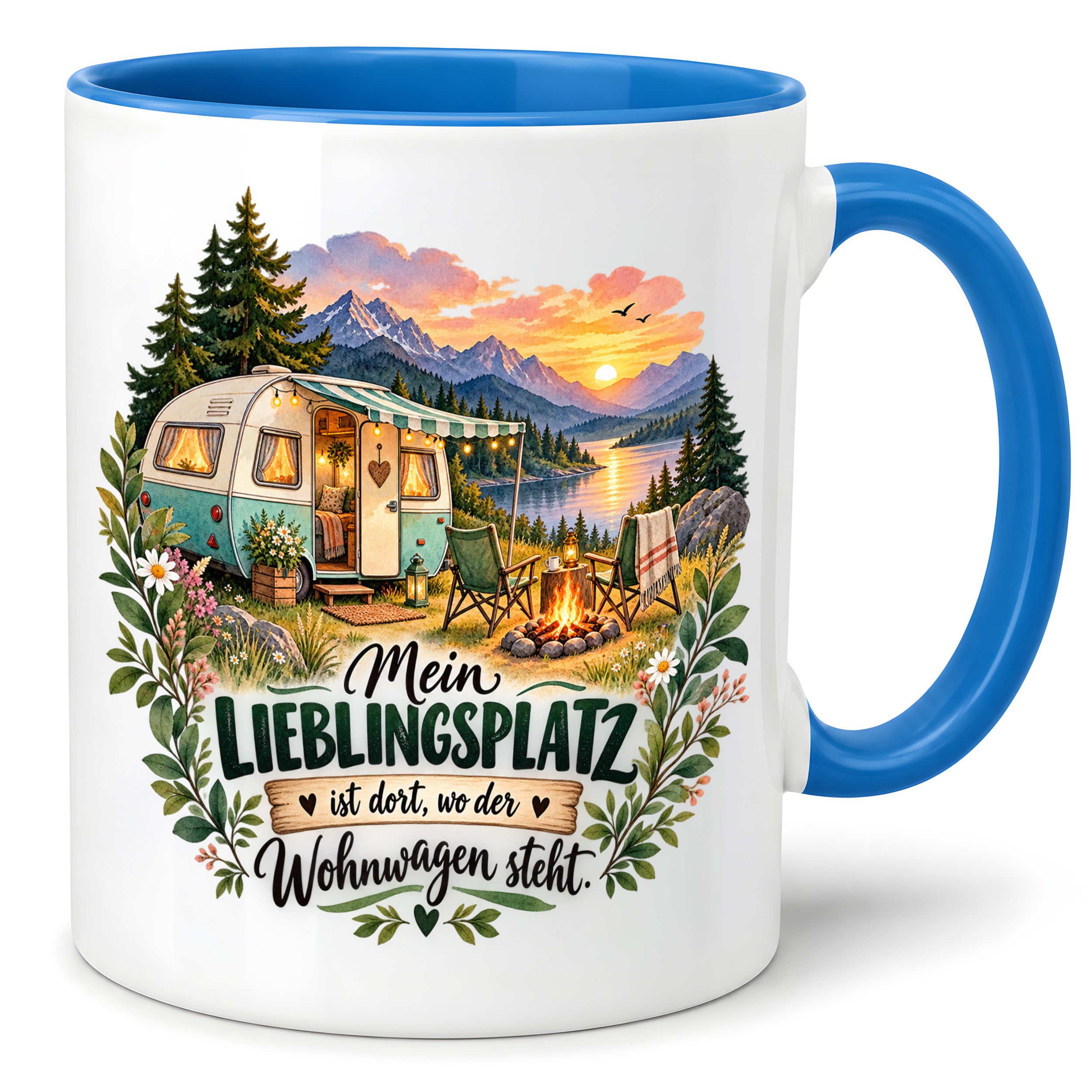 Tasse Wohnwagen Camping Geschenk Lieblingsplatz Camper Kaffeetasse Campingfreunde Wohnmobil Urlaub Geburtstag Weihnachten 330 ml