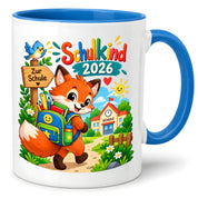 Schulkind 2026 Tasse Fuchs Einschulung Geschenk 330 ml Keramiktasse Schulanfang 1. Schultag Schultüte Mädchen Jungen