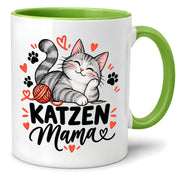 Katzen Mama Tasse Geschenk 330 ml Keramiktasse für Katzenliebhaber Katzenfreundin Geburtstag Weihnachten
