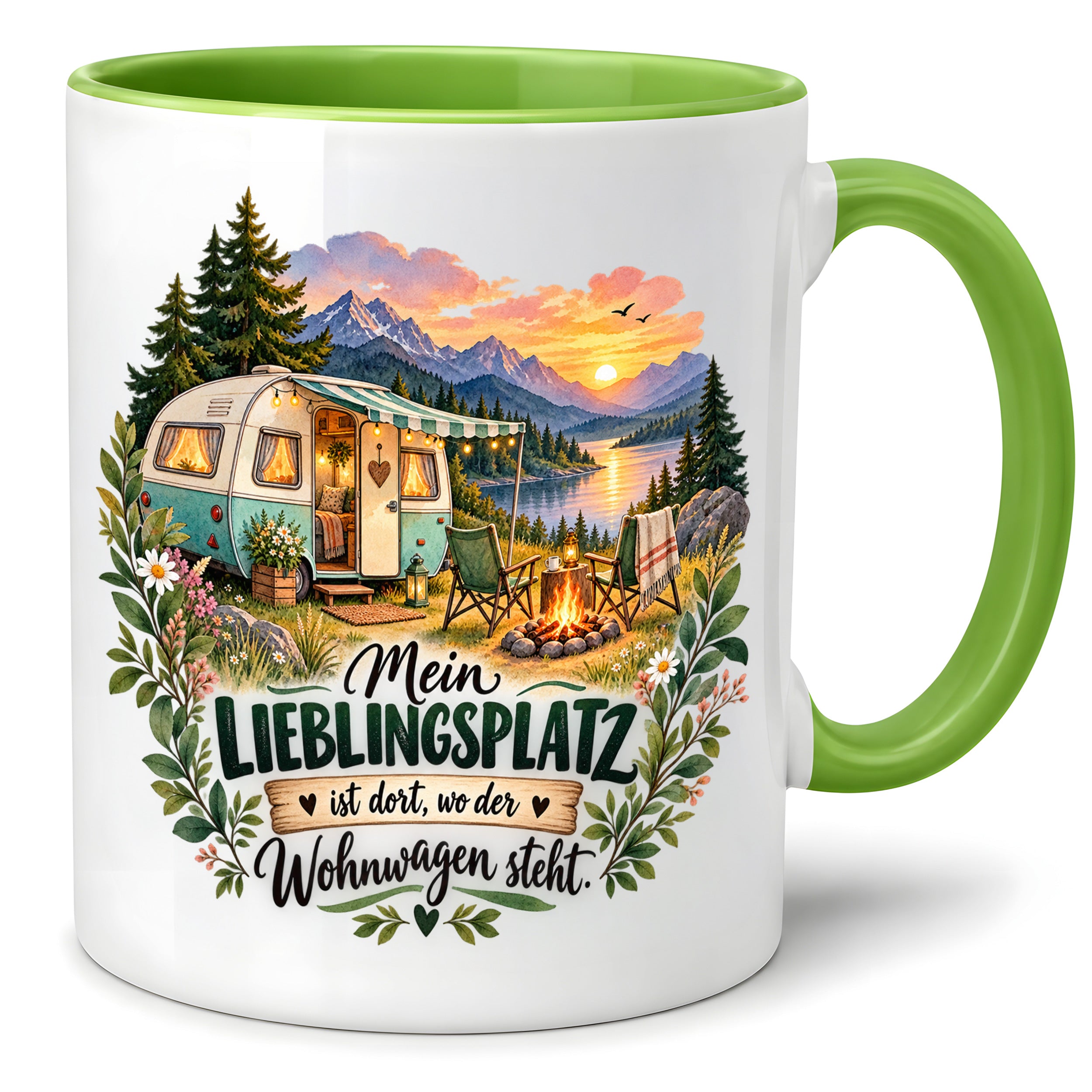 Tasse Wohnwagen Camping Geschenk Lieblingsplatz Camper Kaffeetasse Campingfreunde Wohnmobil Urlaub Geburtstag Weihnachten 330 ml