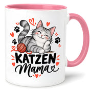 Katzen Mama Tasse Geschenk 330 ml Keramiktasse für Katzenliebhaber Katzenfreundin Geburtstag Weihnachten