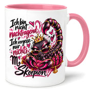 Herzbotschaft Skorpion Tasse – Ich bin nicht nachtragend, ich vergesse nur nichts – Lustige Sternzeichen Tasse mit Skorpion Motiv – Geschenk für Frauen, Freundin und Skorpion Geborene – 330 ml