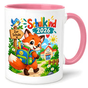 Schulkind 2026 Tasse Fuchs Einschulung Geschenk 330 ml Keramiktasse Schulanfang 1. Schultag Schultüte Mädchen Jungen