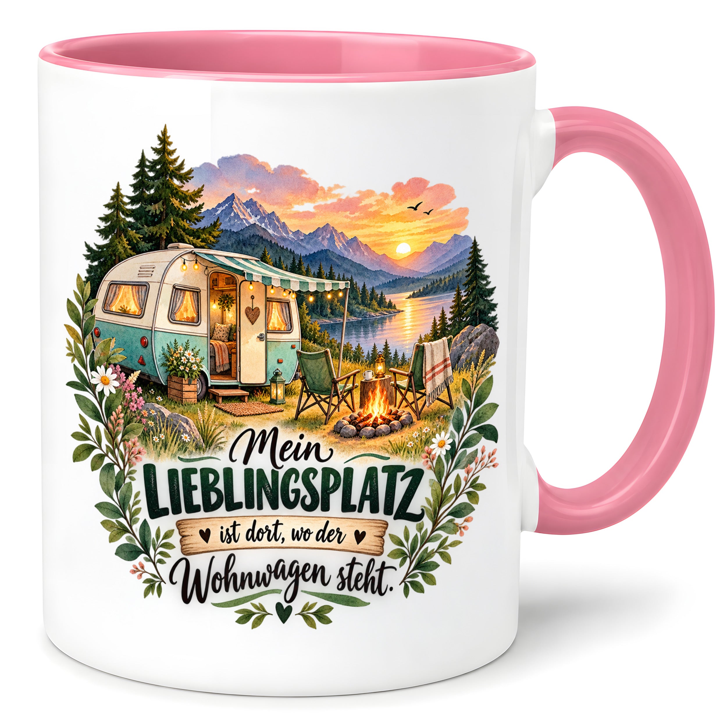 Tasse Wohnwagen Camping Geschenk Lieblingsplatz Camper Kaffeetasse Campingfreunde Wohnmobil Urlaub Geburtstag Weihnachten 330 ml