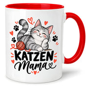 Katzen Mama Tasse Geschenk 330 ml Keramiktasse für Katzenliebhaber Katzenfreundin Geburtstag Weihnachten