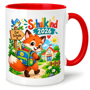 Schulkind 2026 Tasse Fuchs Einschulung Geschenk 330 ml Keramiktasse Schulanfang 1. Schultag Schultüte Mädchen Jungen