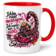 Herzbotschaft Skorpion Tasse – Ich bin nicht nachtragend, ich vergesse nur nichts – Lustige Sternzeichen Tasse mit Skorpion Motiv – Geschenk für Frauen, Freundin und Skorpion Geborene – 330 ml