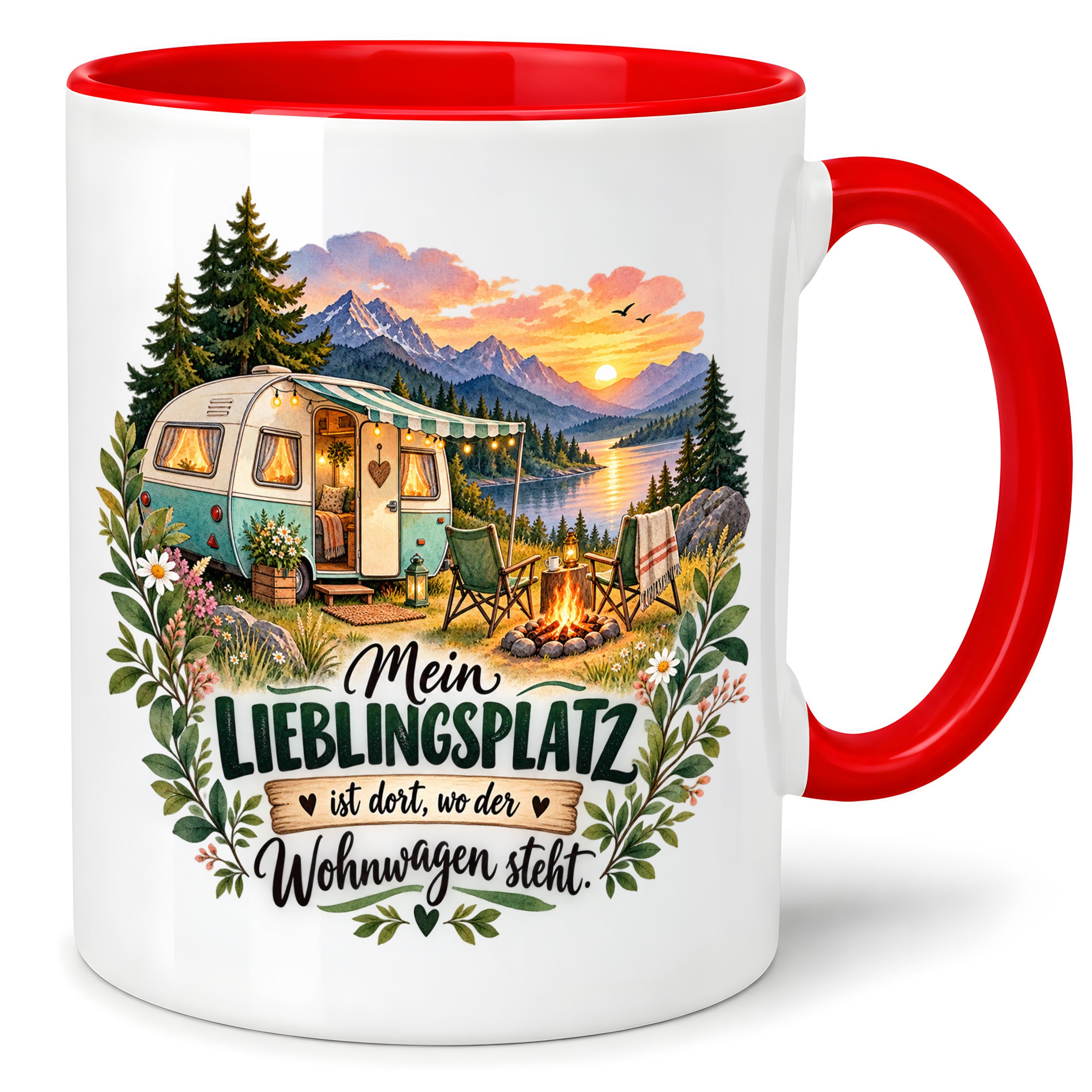 Tasse Wohnwagen Camping Geschenk Lieblingsplatz Camper Kaffeetasse Campingfreunde Wohnmobil Urlaub Geburtstag Weihnachten 330 ml