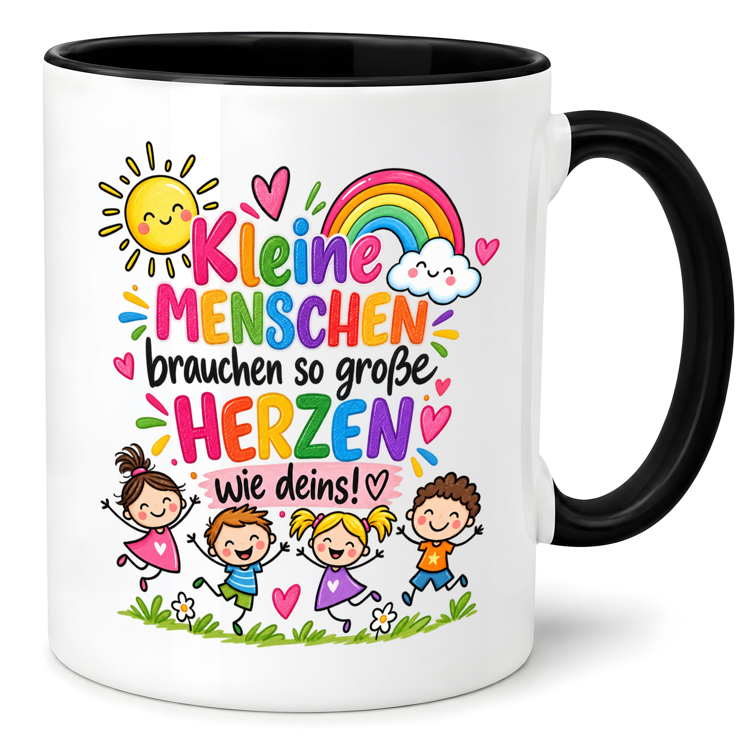 Tasse Erzieherin Geschenk Kleine Menschen große Herzen Kita Kindergarten Dankeschön Pädagogin Geburtstag Weihnachten 330 ml Kindergärtnerin