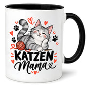 Katzen Mama Tasse Geschenk 330 ml Keramiktasse für Katzenliebhaber Katzenfreundin Geburtstag Weihnachten