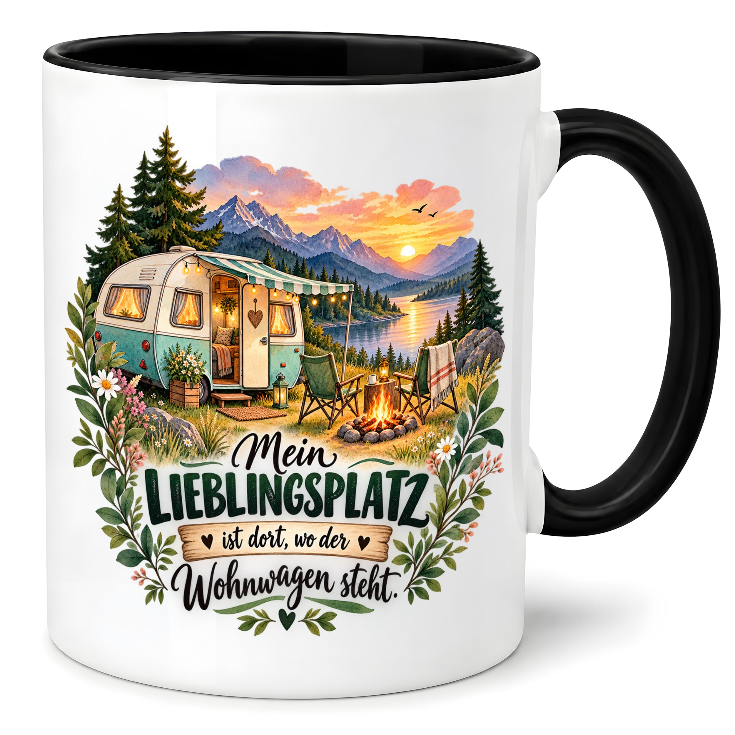 Tasse Wohnwagen Camping Geschenk Lieblingsplatz Camper Kaffeetasse Campingfreunde Wohnmobil Urlaub Geburtstag Weihnachten 330 ml