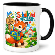 Schulkind 2026 Tasse Fuchs Einschulung Geschenk 330 ml Keramiktasse Schulanfang 1. Schultag Schultüte Mädchen Jungen
