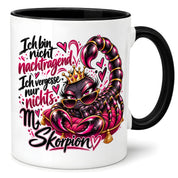 Herzbotschaft Skorpion Tasse – Ich bin nicht nachtragend, ich vergesse nur nichts – Lustige Sternzeichen Tasse mit Skorpion Motiv – Geschenk für Frauen, Freundin und Skorpion Geborene – 330 ml