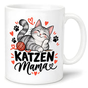 Katzen Mama Tasse Geschenk 330 ml Keramiktasse für Katzenliebhaber Katzenfreundin Geburtstag Weihnachten