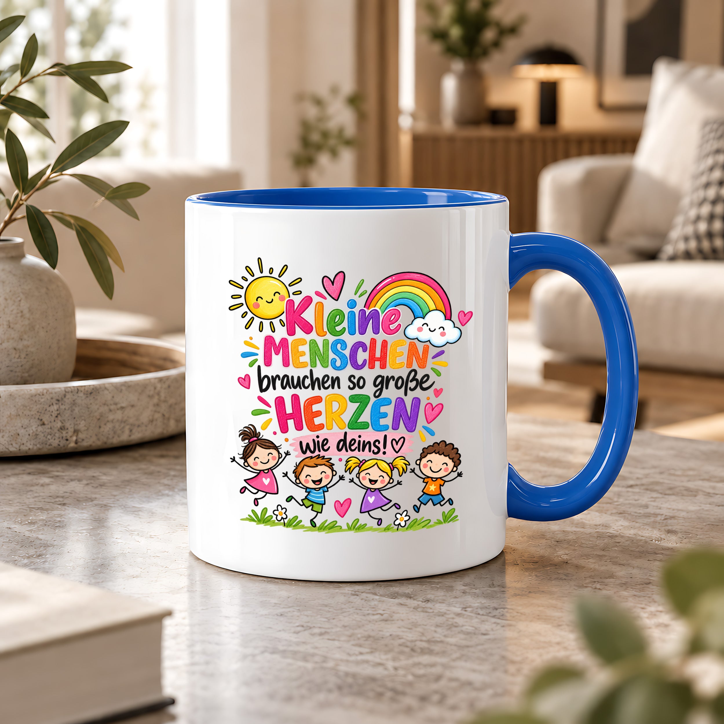 Tasse Erzieherin Geschenk Kleine Menschen große Herzen Kita Kindergarten Dankeschön Pädagogin Geburtstag Weihnachten 330 ml Kindergärtnerin