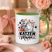 Katzen Mama Tasse Geschenk 330 ml Keramiktasse für Katzenliebhaber Katzenfreundin Geburtstag Weihnachten