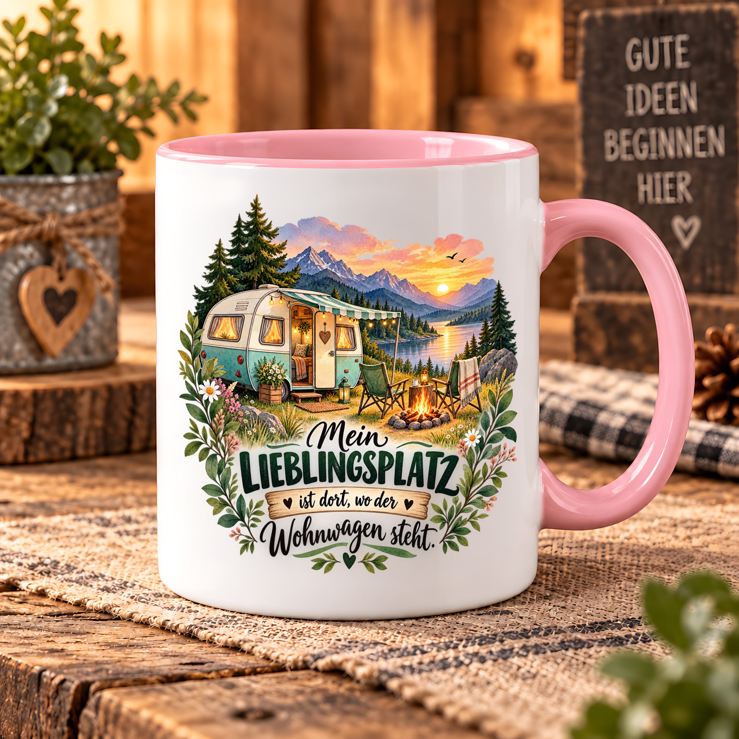 Tasse Wohnwagen Camping Geschenk Lieblingsplatz Camper Kaffeetasse Campingfreunde Wohnmobil Urlaub Geburtstag Weihnachten 330 ml