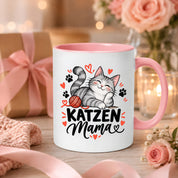 Katzen Mama Tasse Geschenk 330 ml Keramiktasse für Katzenliebhaber Katzenfreundin Geburtstag Weihnachten