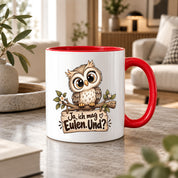 Tasse Eulenfan lustiger Spruch Ja ich mag Eulen Geschenk für Eulenliebhaber Freundin Kollegin Geburtstag Weihnachten 330 ml