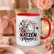 Katzen Mama Tasse Geschenk 330 ml Keramiktasse für Katzenliebhaber Katzenfreundin Geburtstag Weihnachten