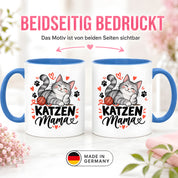 Katzen Mama Tasse Geschenk 330 ml Keramiktasse für Katzenliebhaber Katzenfreundin Geburtstag Weihnachten