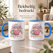 Stricken Tasse Echte Hexen haben zwei Zauberstäbe 330 ml Geschenk für Strickerin Wolle Handarbeit Geburtstag Weihnachten