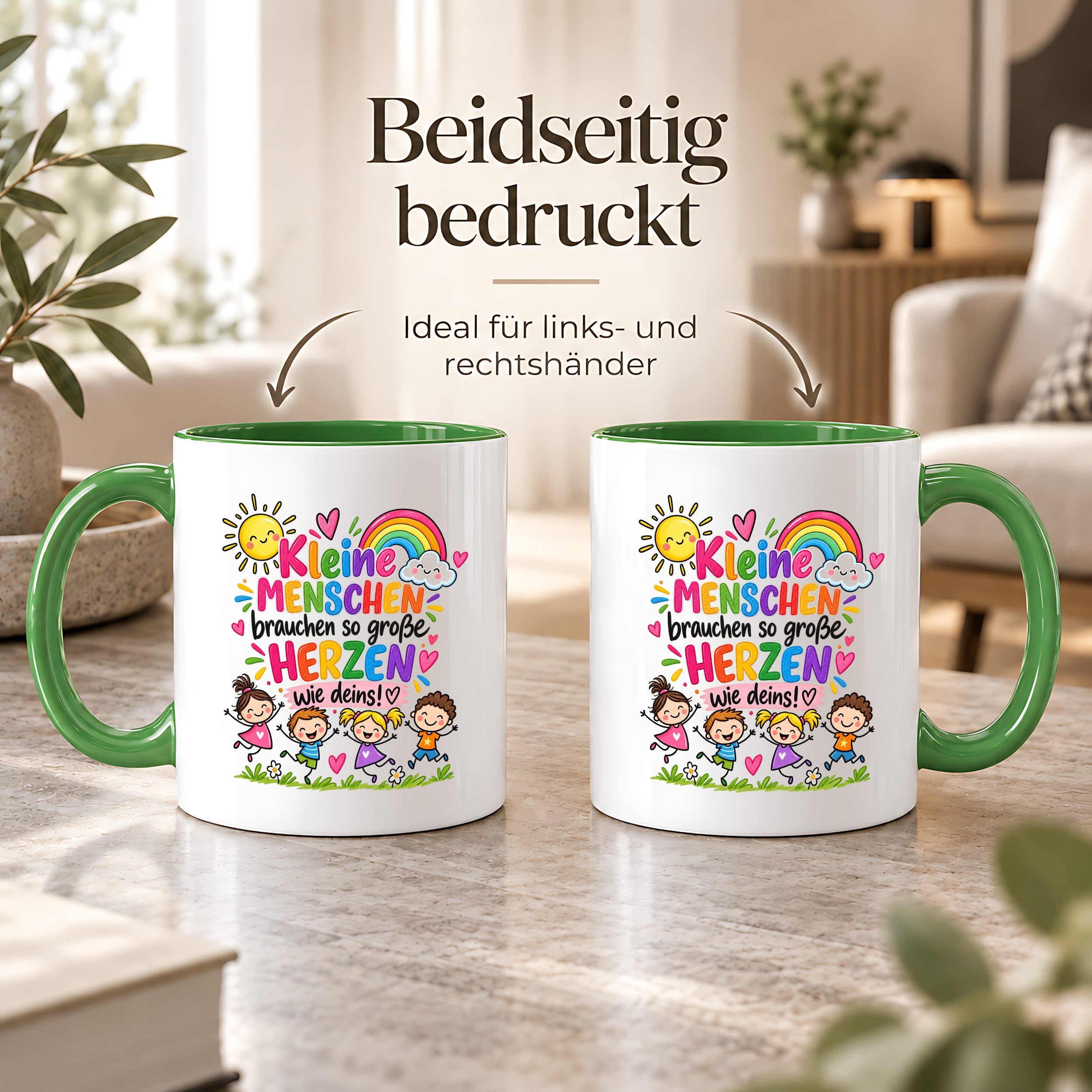 Tasse Erzieherin Geschenk Kleine Menschen große Herzen Kita Kindergarten Dankeschön Pädagogin Geburtstag Weihnachten 330 ml Kindergärtnerin