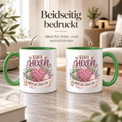 Stricken Tasse Echte Hexen haben zwei Zauberstäbe 330 ml Geschenk für Strickerin Wolle Handarbeit Geburtstag Weihnachten