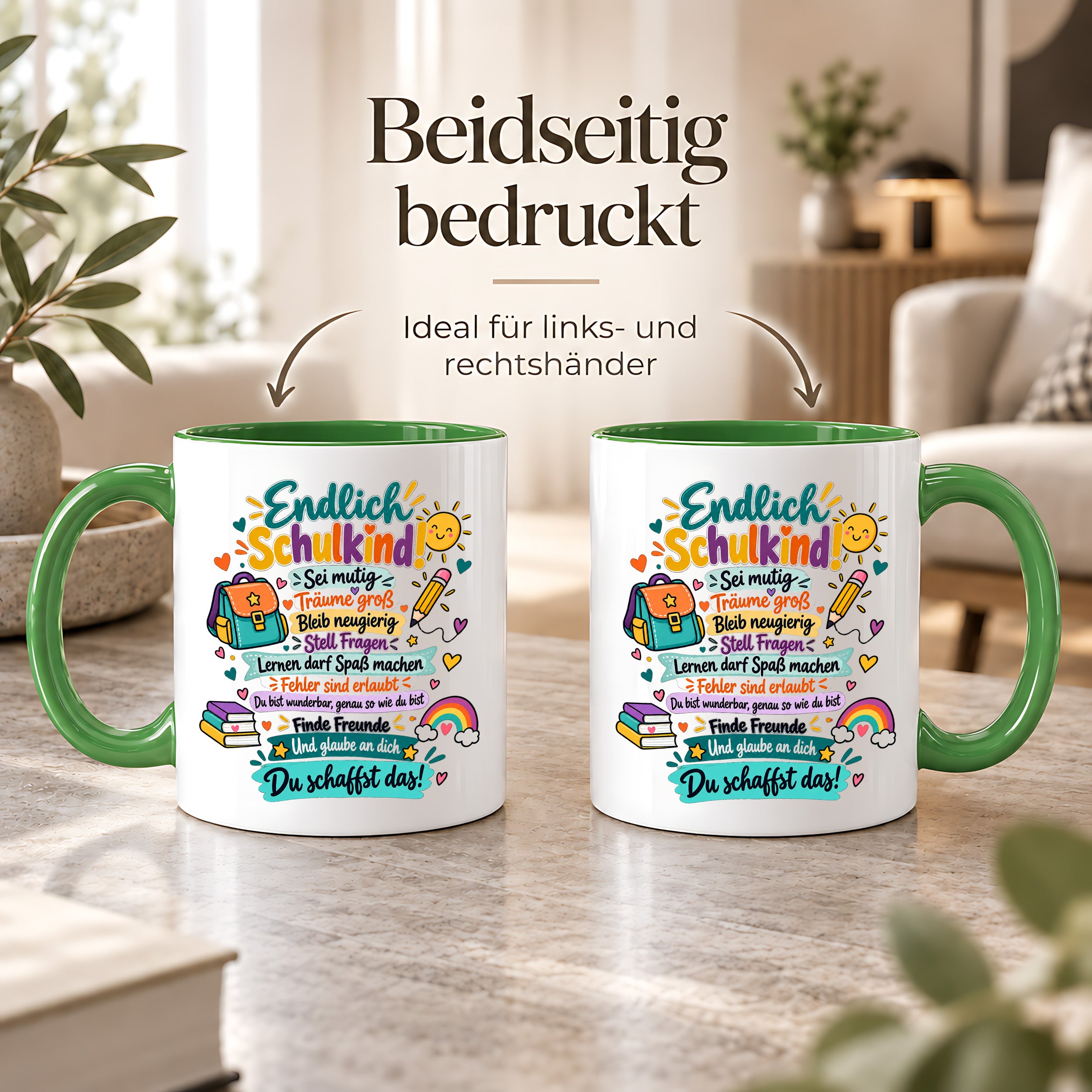 Tasse Schulkind Einschulung Geschenk Mutmacher Schule Schulanfang Kaffeetasse für Mädchen Jungen Geburtstag Schulstart 330 ml