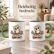 Tasse Eulenfan lustiger Spruch Ja ich mag Eulen Geschenk für Eulenliebhaber Freundin Kollegin Geburtstag Weihnachten 330 ml