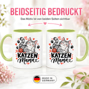 Katzen Mama Tasse Geschenk 330 ml Keramiktasse für Katzenliebhaber Katzenfreundin Geburtstag Weihnachten