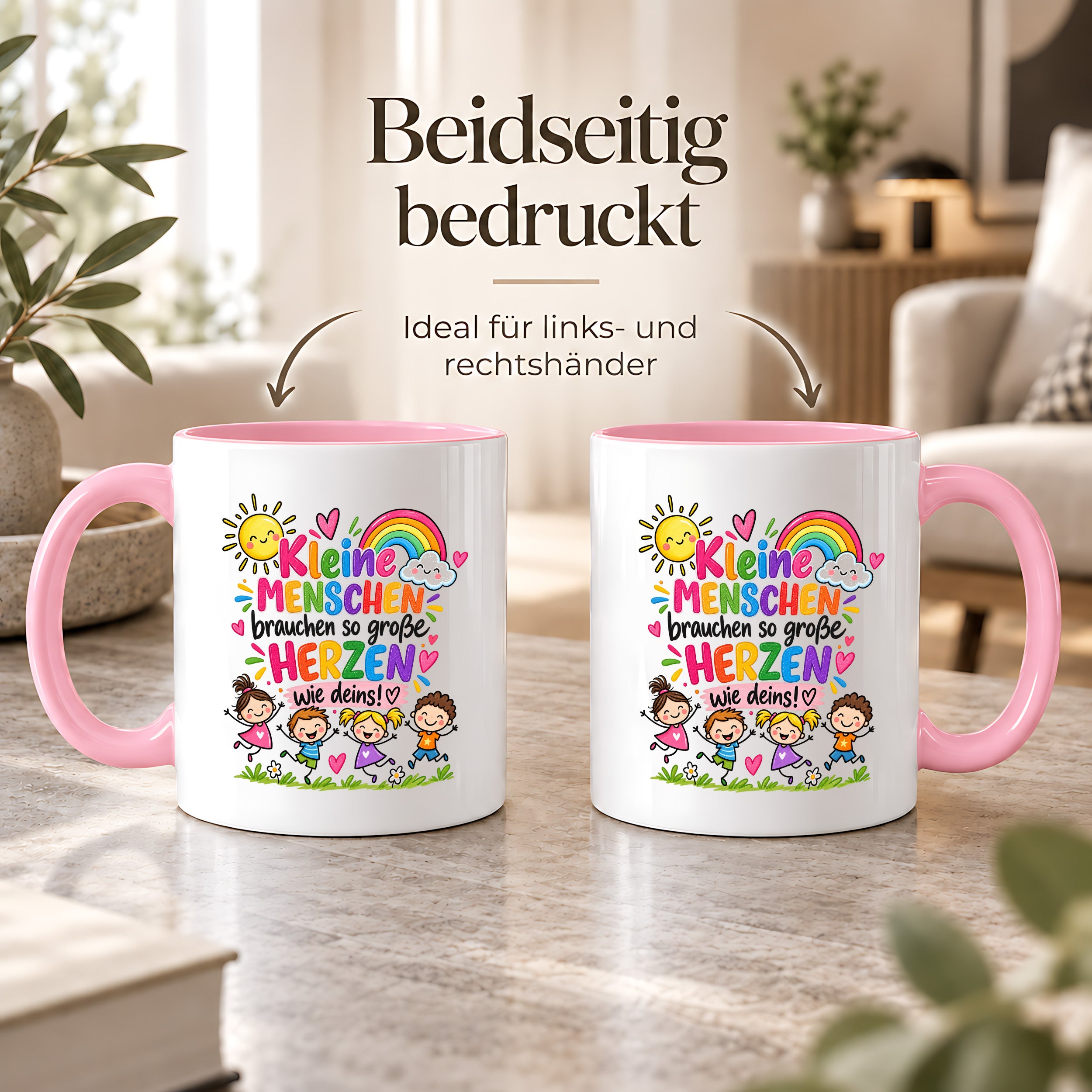 Tasse Erzieherin Geschenk Kleine Menschen große Herzen Kita Kindergarten Dankeschön Pädagogin Geburtstag Weihnachten 330 ml Kindergärtnerin