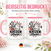 Katzen Mama Tasse Geschenk 330 ml Keramiktasse für Katzenliebhaber Katzenfreundin Geburtstag Weihnachten