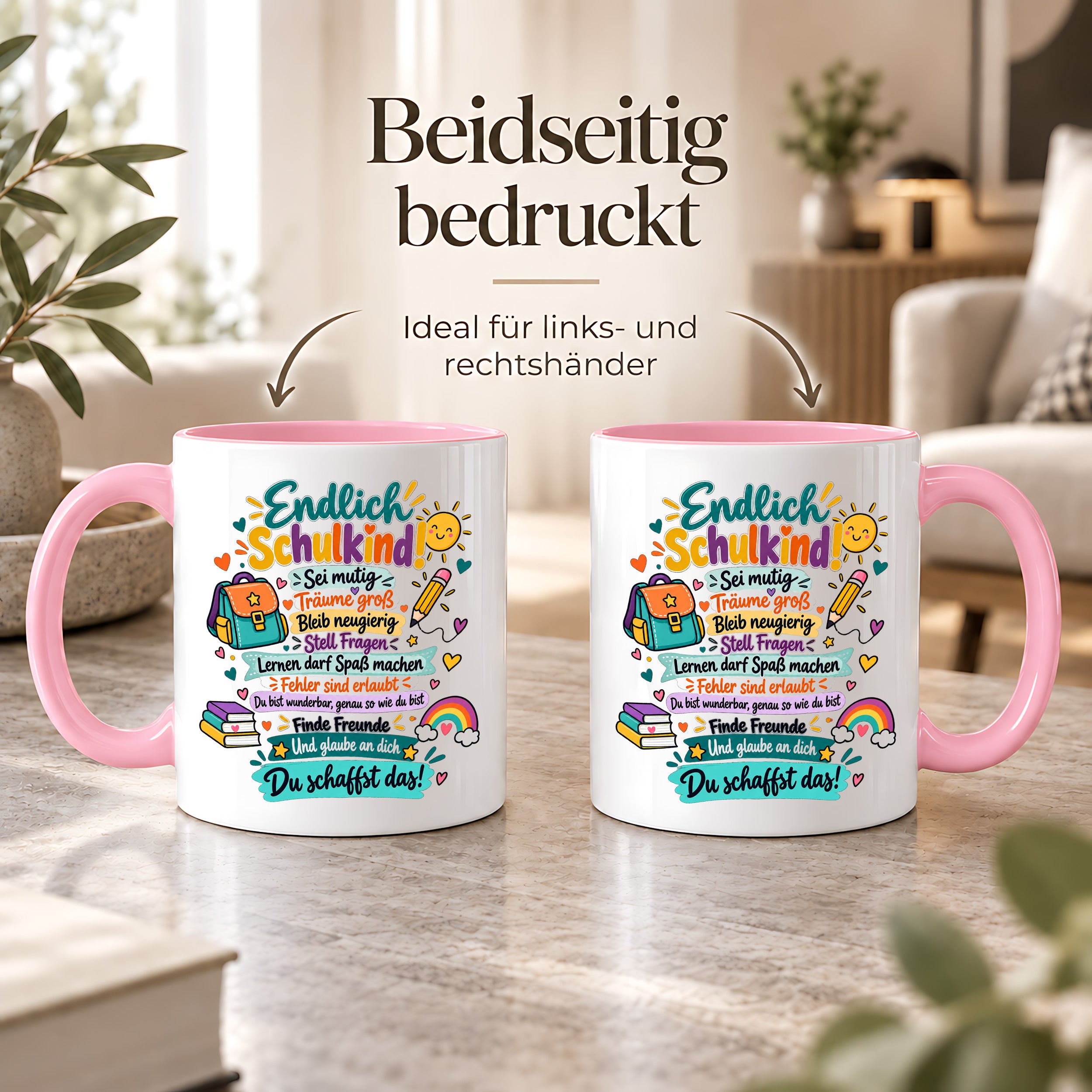 Tasse Schulkind Einschulung Geschenk Mutmacher Schule Schulanfang Kaffeetasse für Mädchen Jungen Geburtstag Schulstart 330 ml