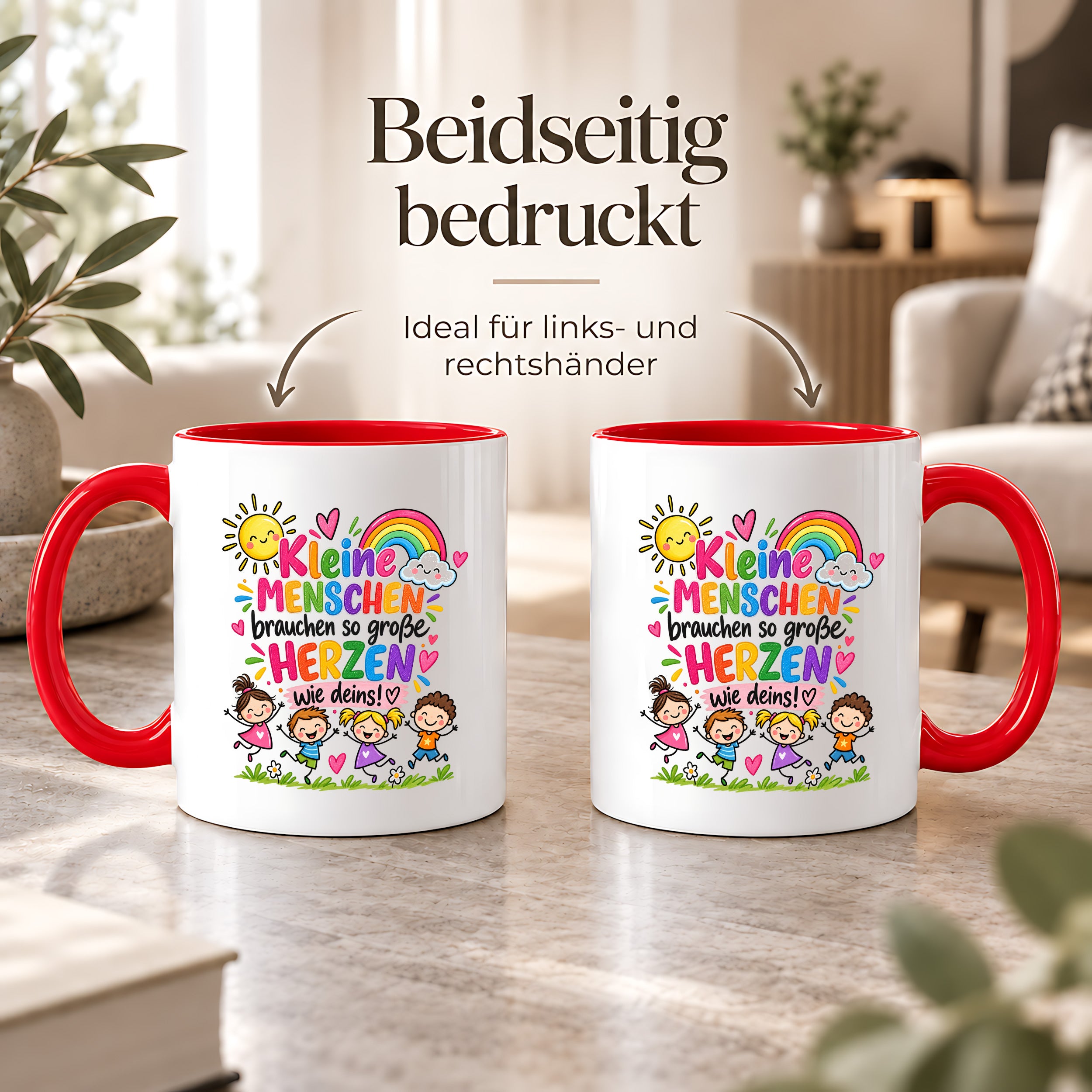 Tasse Erzieherin Geschenk Kleine Menschen große Herzen Kita Kindergarten Dankeschön Pädagogin Geburtstag Weihnachten 330 ml Kindergärtnerin