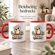 Tasse Eulenfan lustiger Spruch Ja ich mag Eulen Geschenk für Eulenliebhaber Freundin Kollegin Geburtstag Weihnachten 330 ml