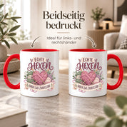 Stricken Tasse Echte Hexen haben zwei Zauberstäbe 330 ml Geschenk für Strickerin Wolle Handarbeit Geburtstag Weihnachten